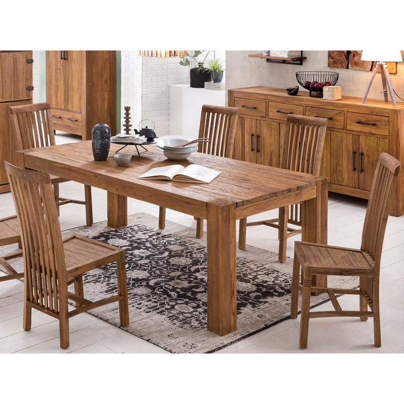 Amanpreet Teak Solid Wood Dining Table, 78cm H x 220cm L x 100cm W