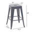 Ensemble de 4 tabourets de comptoir en métal sans dossier - 24 "tabourets de bar empilables industriels pour îlot de cuisine, bar et café-103719793-103719794-103719798