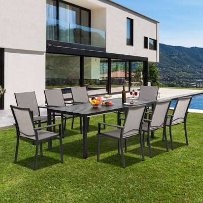 Palmview Rectangular 8 - Person 37" Long Dining Set by Hokku Designs