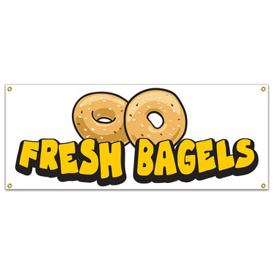 Heavy Duty Vinyl Fresh Bagels Banner