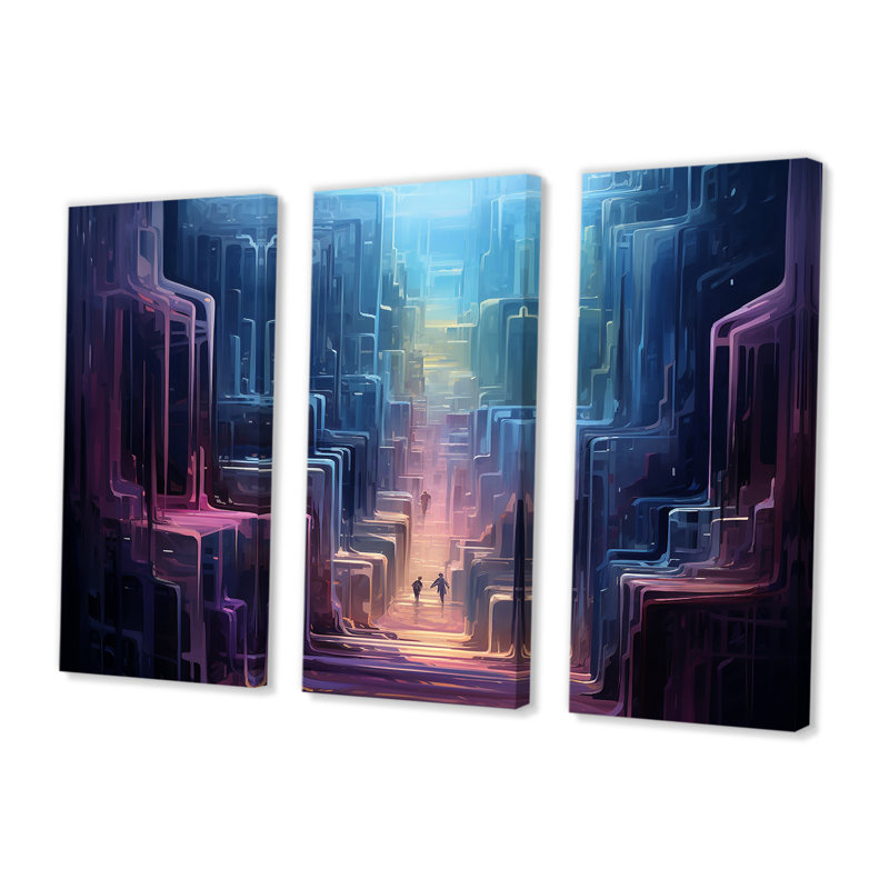 Ensemble de salon Scruggs - City Buildings Wall Art, Toile tendue, H 32 po x l 48 po x P 1 po