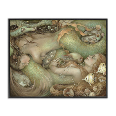 Deux sirènes sous l'eau, estampe numérique par Christina P. Wyatt