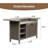 Patio Bar Table, Outdoor Aluminum PE Wicker Bar Cart With Cabinet, All Weather Use Storage Patio Cabinet For Patio Kitchen Or Bar Cart, Wood Grain