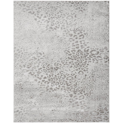 Tapis gris à imprimé animal