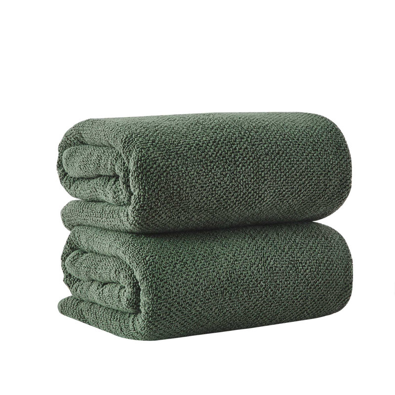 100% Cotton Textured Bath Sheet, Forest Green