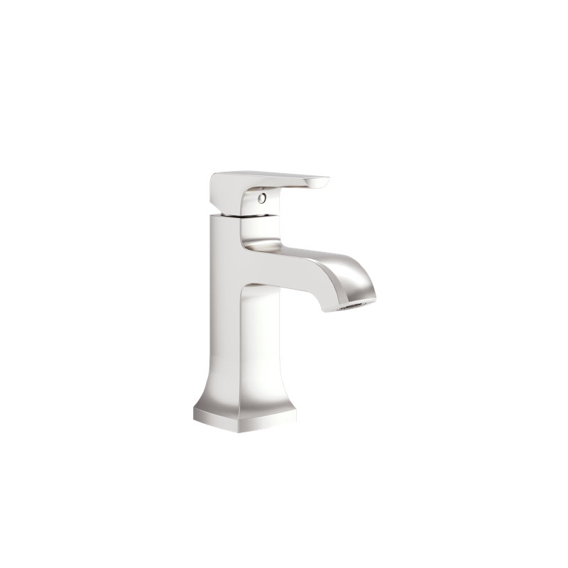 Oak Single-Hole Single-Handle Bathroom Faucet with Push Pop Drain, Satin Nickel