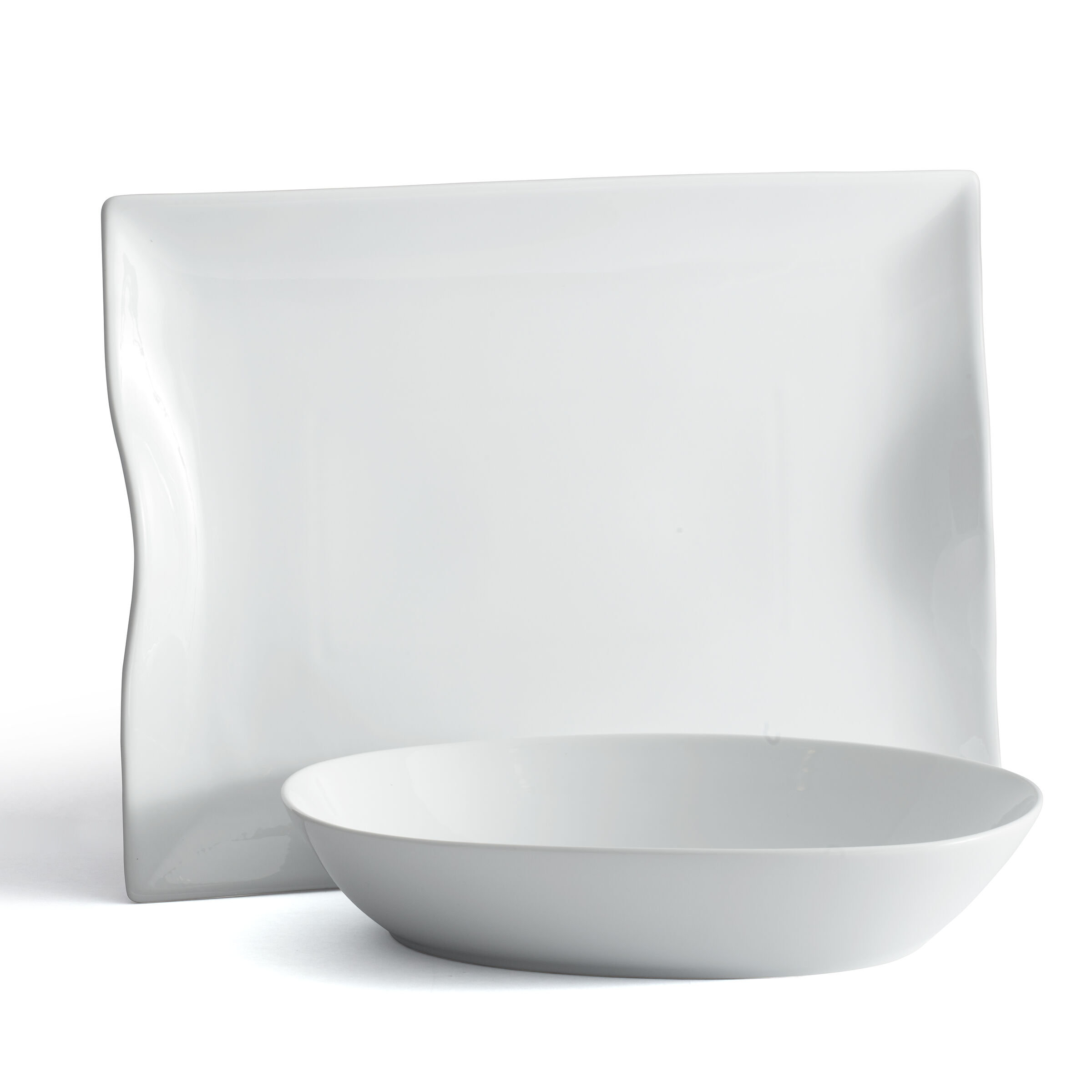 Birch Lane™ Max Serve Bowl And Rectangular Handled Platter Set, Set Of