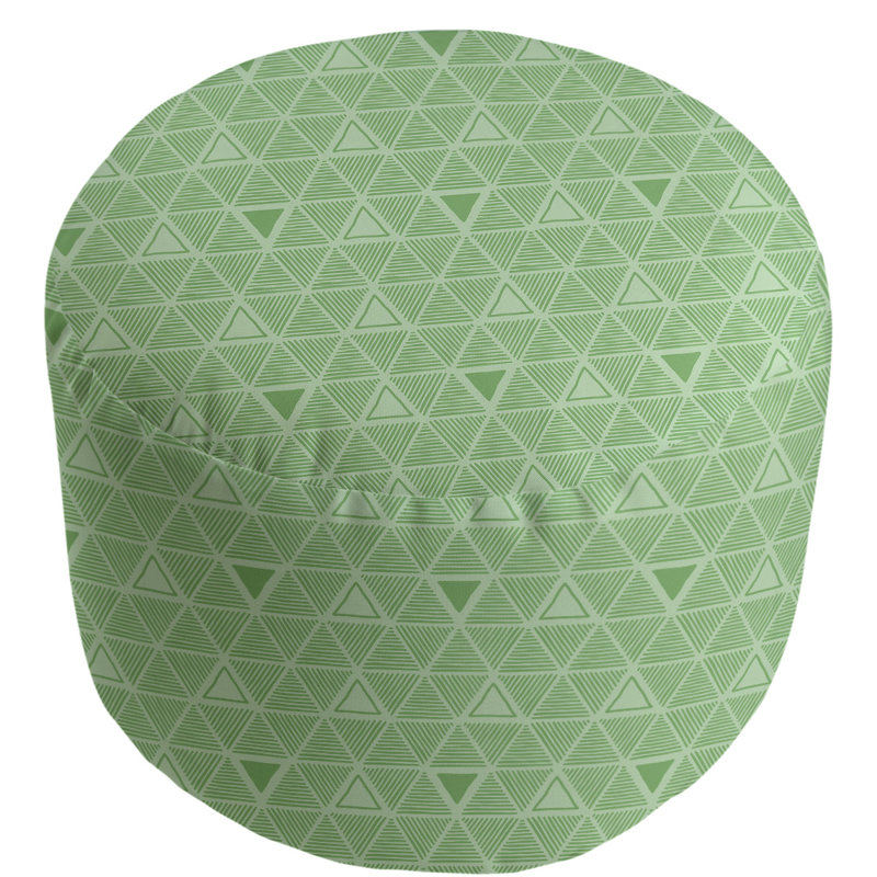 Upholstered Pouf, Light Green