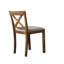 Ensemble de 2 chaises de salle à manger en chêne antique avec dossier ouvert en X et coussin rembourré