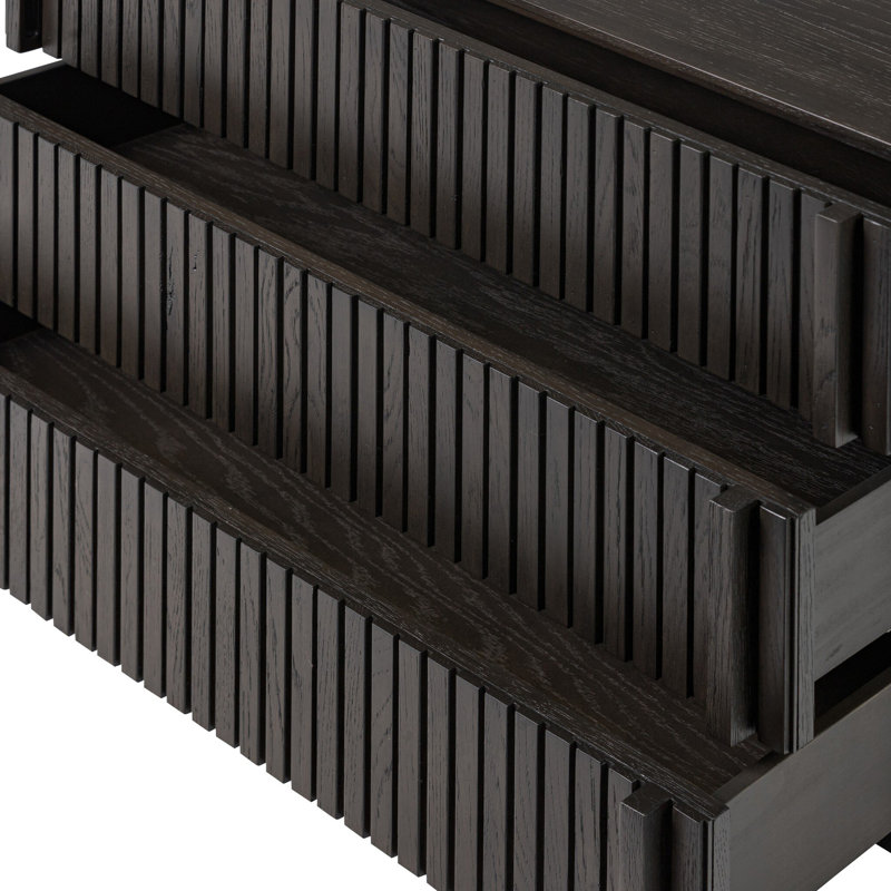 Leo 3 - Drawer Nightstand, Smoked Black