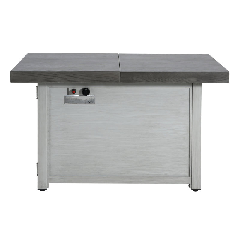 Extendable Rectangle Aluminum Alloy Fire Pit Table, 50,000BTU