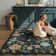 Garbrand Machine Washable Floral Farmhouse Area Rug with Non-Slip Backing for Living Room, Dining Room, Bedroom