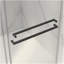 Porte de douche coulissante double sans cadre de 56 à 60 po x H 70 po, verre trempé clair de 5/16 po (8 mm) de large épaisseur, couche facile à nettoyer à double face, fini noir mat avec tampon-124898822