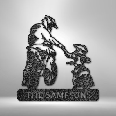 Scripture Walls Scripture Walls personnalisable, père et fils, monogramme de Motorcross, panneau en acier, décoration murale en acier