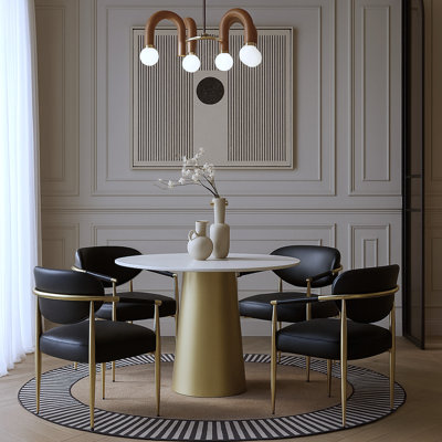 Chaise rembourrée en cuir Virella