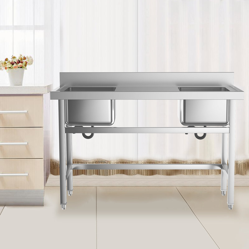 Belfry Kitchen Ezra 500mm W Double Bowl Stainless Steel Farmhouse / Apron Kitchen Sink 0