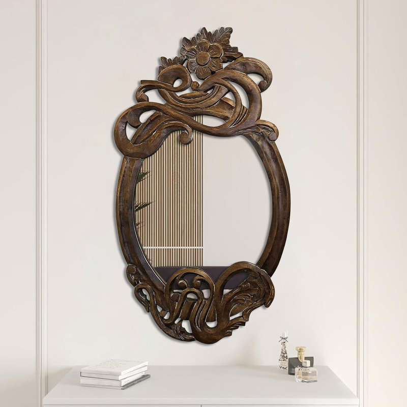 Miroir décoratif sculpté à la main Brazelton