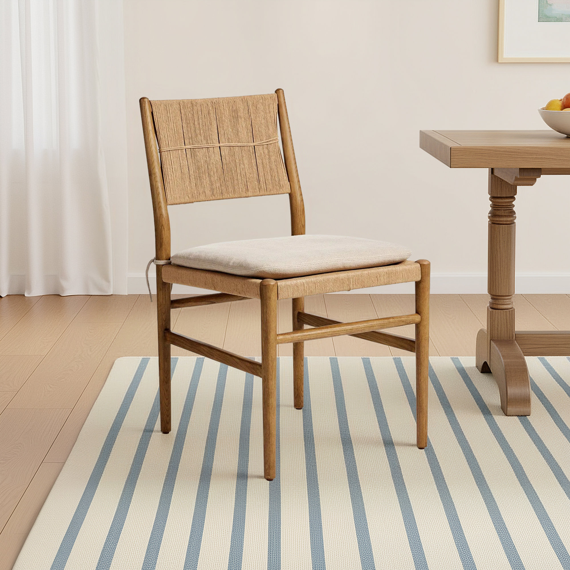 Dara Dining Chair With Cushion, Broadway Dune