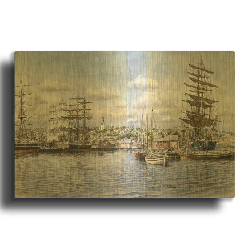 « Nantucket, vers 1865 » par Stanton Manolakas, tableau mural en métal doré, 91,4 cm x 61 cm, 36"x24"