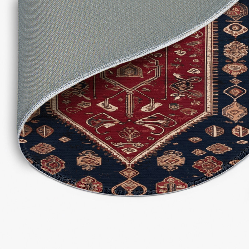 Tapis turc intérieur et extérieur brun, Rond 5 pi