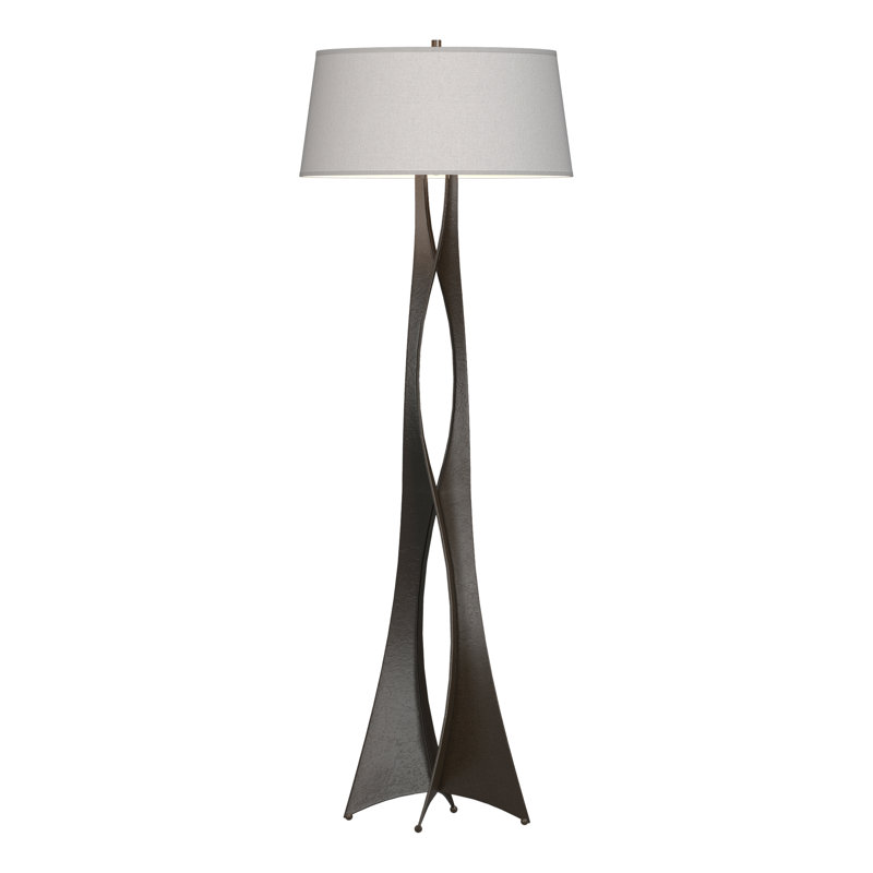 Moreau 62.6" Novelty Floor Lamp, Flax, Oil Rubbed Bronze