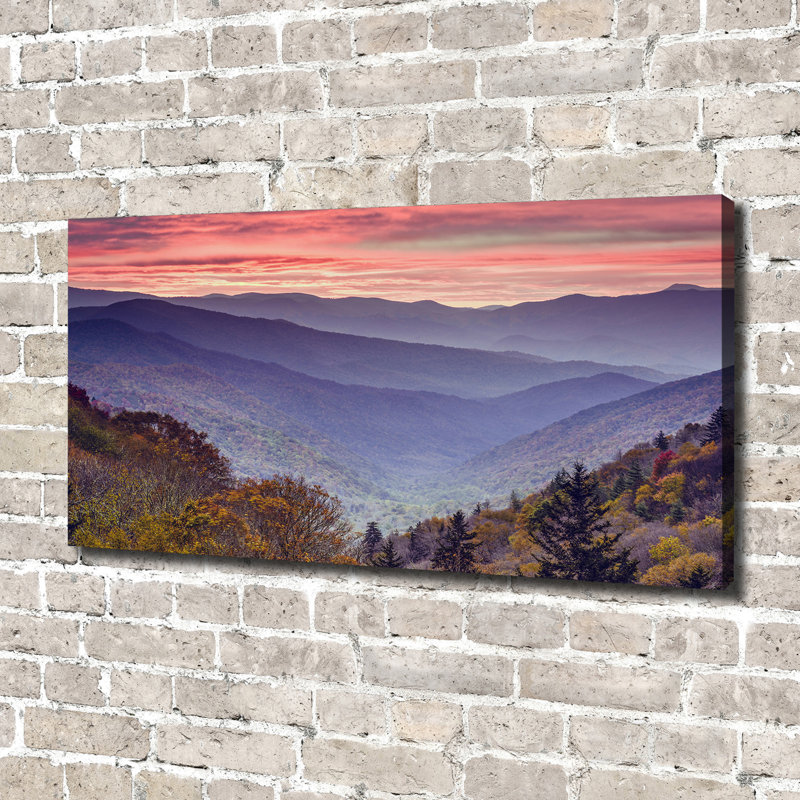 Sunset Mountains - Wrapped Canvas Print, No Frame, 70cm H x 140cm W