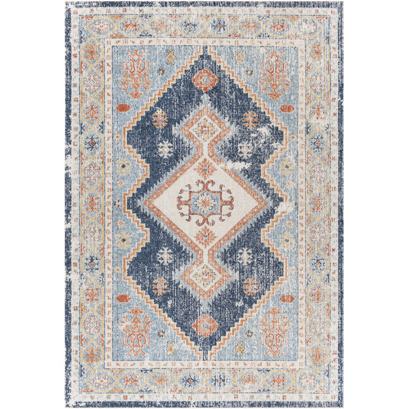 Enciso Oriental Indoor / Outdoor Rug, Rectangle 6'7" x 9'
