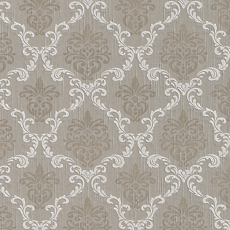 Tessuto 10.05m x 53cm Wallpaper, Beige, grey and cream
