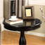 Table d'appoint ronde noire 26 po, base piédestal, table d'appoint 26,5 po noire-1140481700