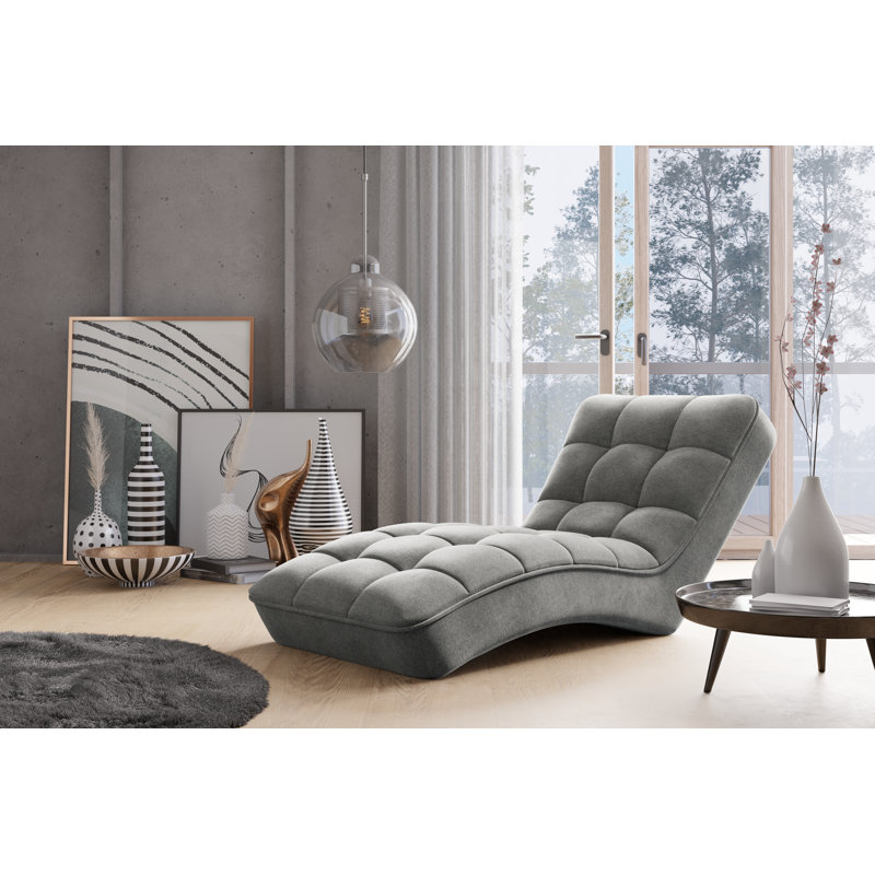 Tommy-Lee Upholstered Chaise Lounge, Grey