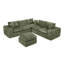 Canapé modulaire confortable avec repose-pieds réversible, tissu bouclé, pour le salon