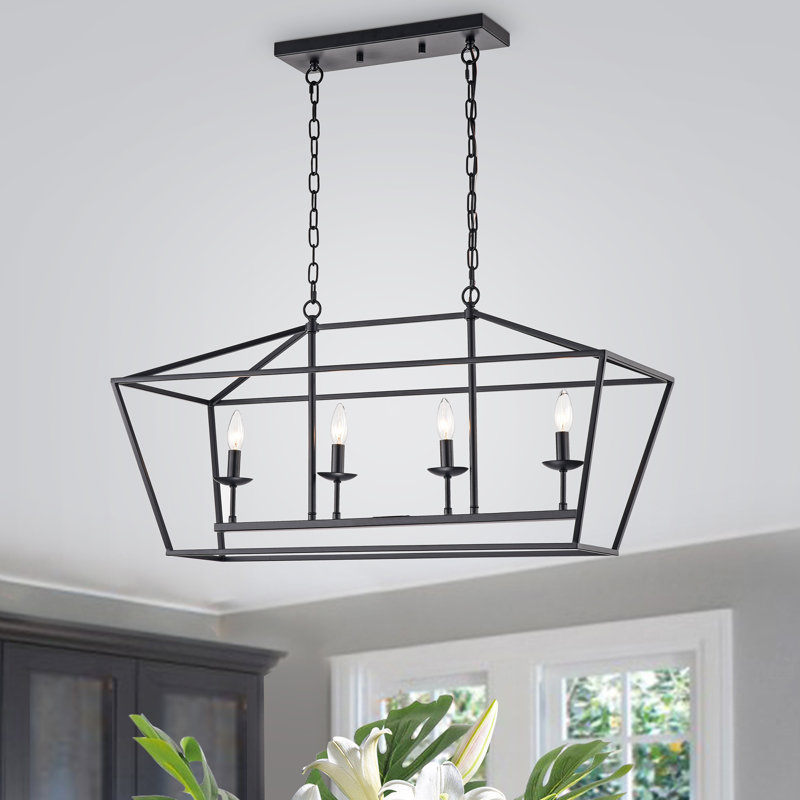 Luminaire suspendu géométrique à 4 lumières
