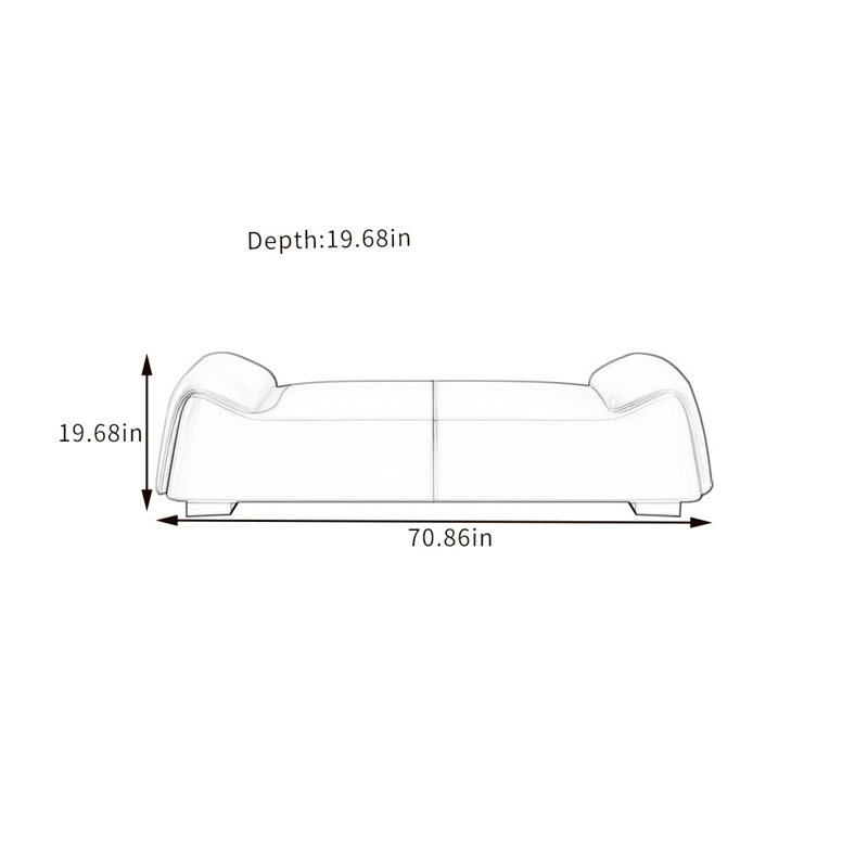 Banc rembourré en similicuir Vyrl, H 19,68 po x l 70,86 po x P 19,68 po, Orange