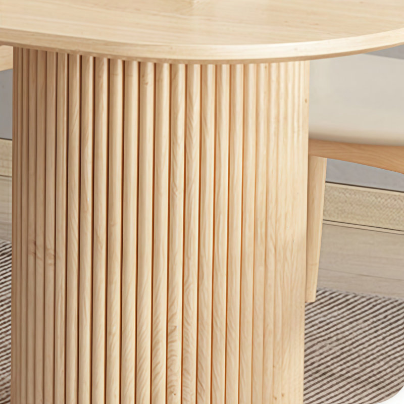 Oval Solid Wood Dining Table, 29.50"H x 63"L x 31.50"W