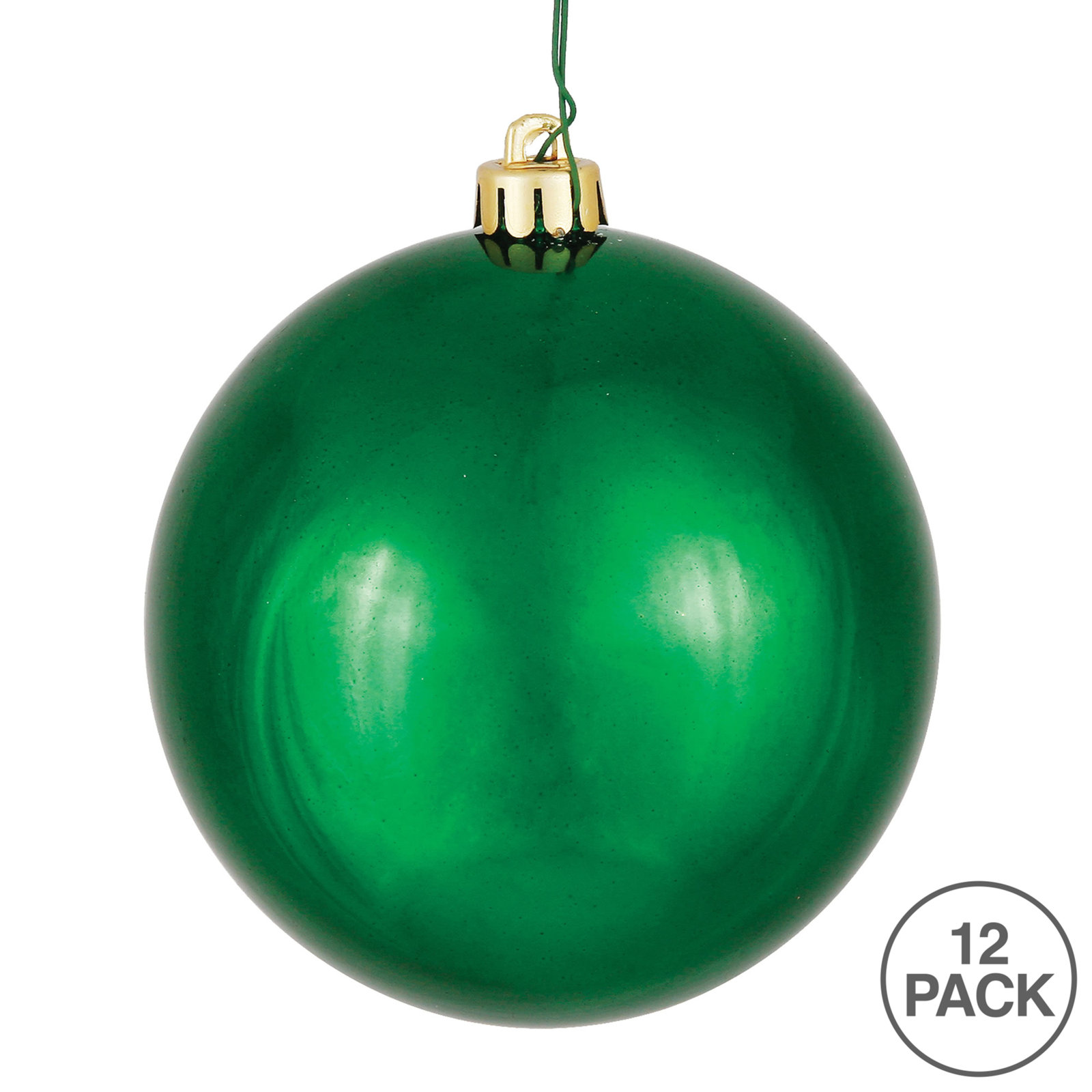 Holiday Décor Ball Ornament, 2.75" H x 2.75" W x 2.75" D, Emerald