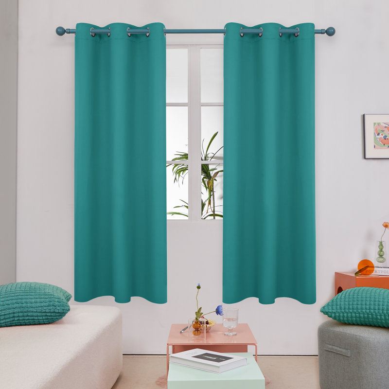 Frome Room Darkening Curtain Pair, 38" W x 72" L, Red