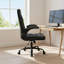 Chaise ergonomique en similicuir gris avec hauteur réglable, accoudoirs pliables, soutien lombaire et roulettes pivotantes. Idéal pour la maison ou le bureau.-1186772632
