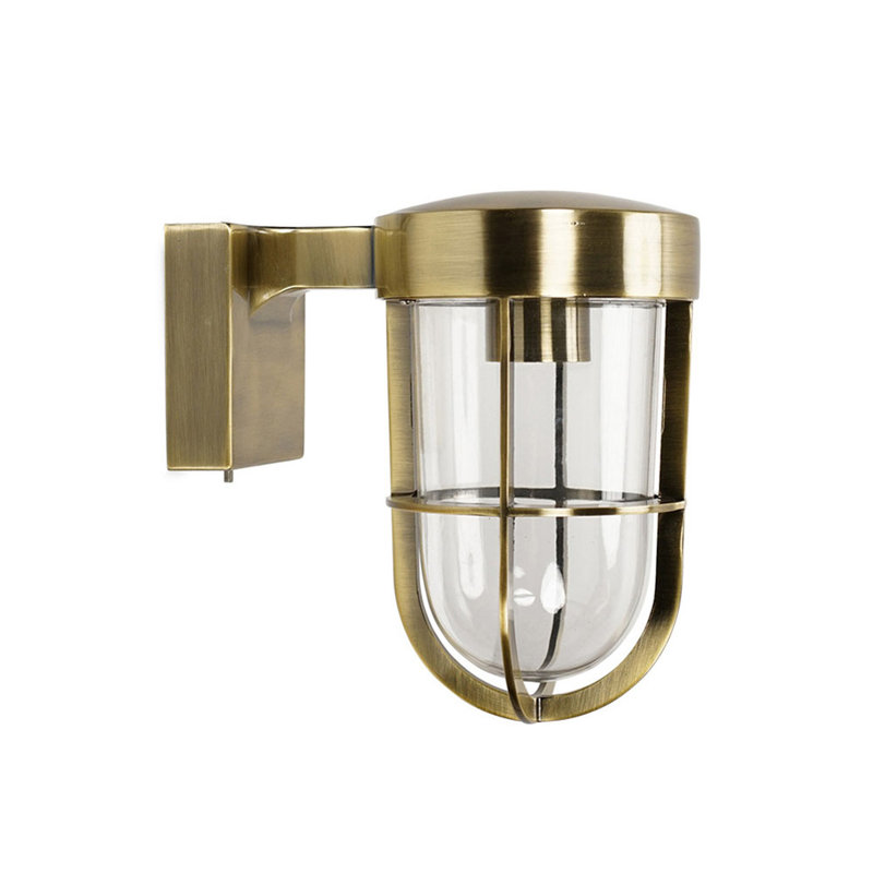 Brinkema Polished Chrome 12cm H Outdoor Armed Sconce, Gold