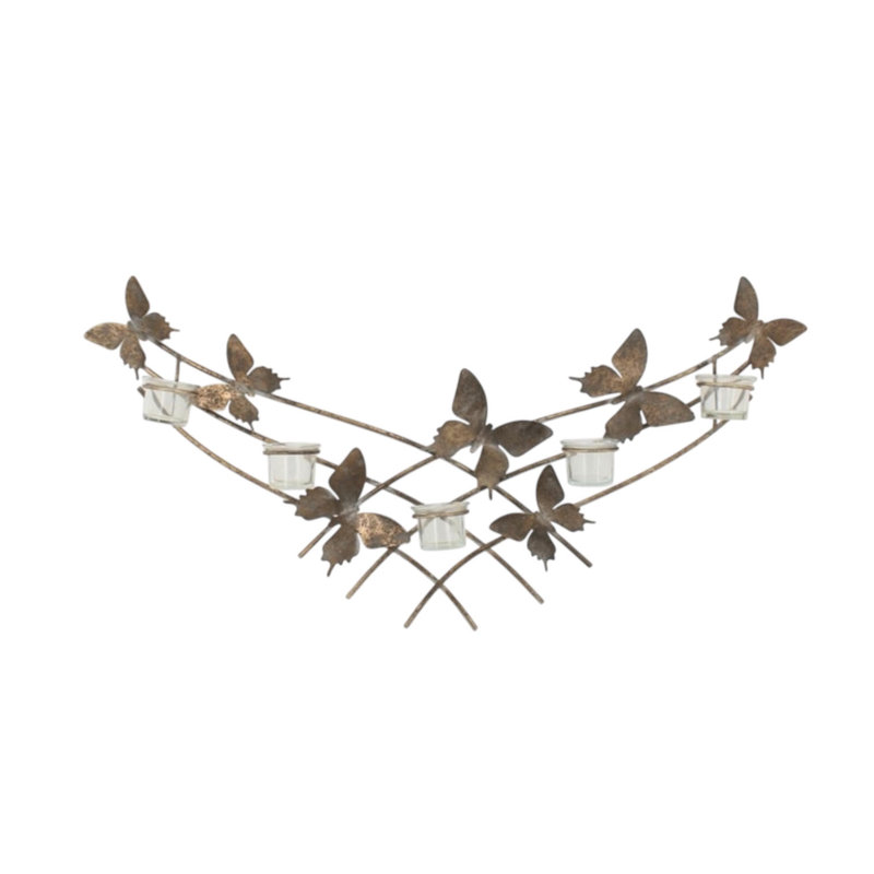 Metal Wall Wall Sconce, 5 Candles, 38 cm H x 79 cm W x 8 cm D