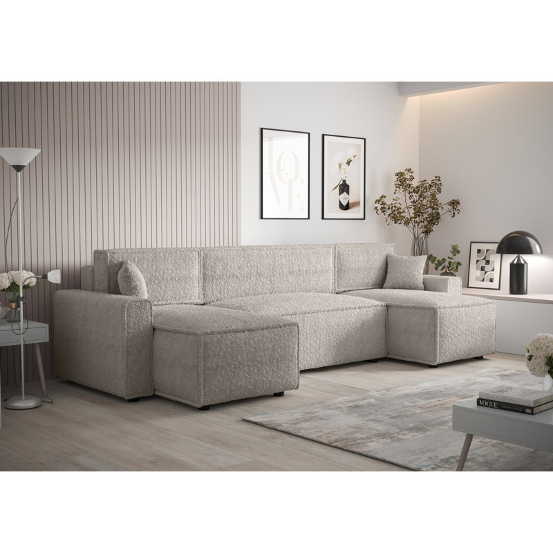Caril 5 Seater Corner Sofa , Cream White