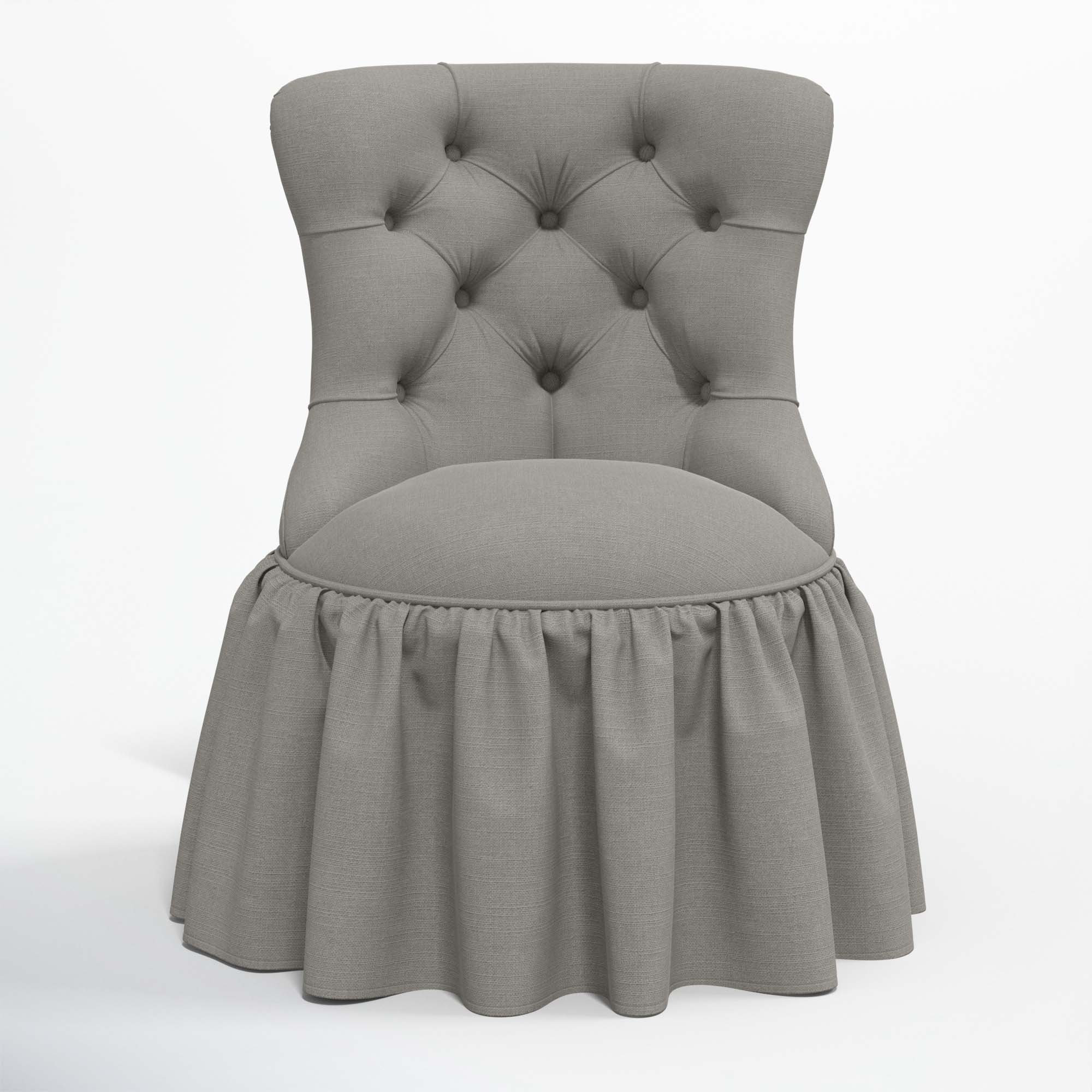 Minnie Upholstered Side Chair, Classic Grey Linen