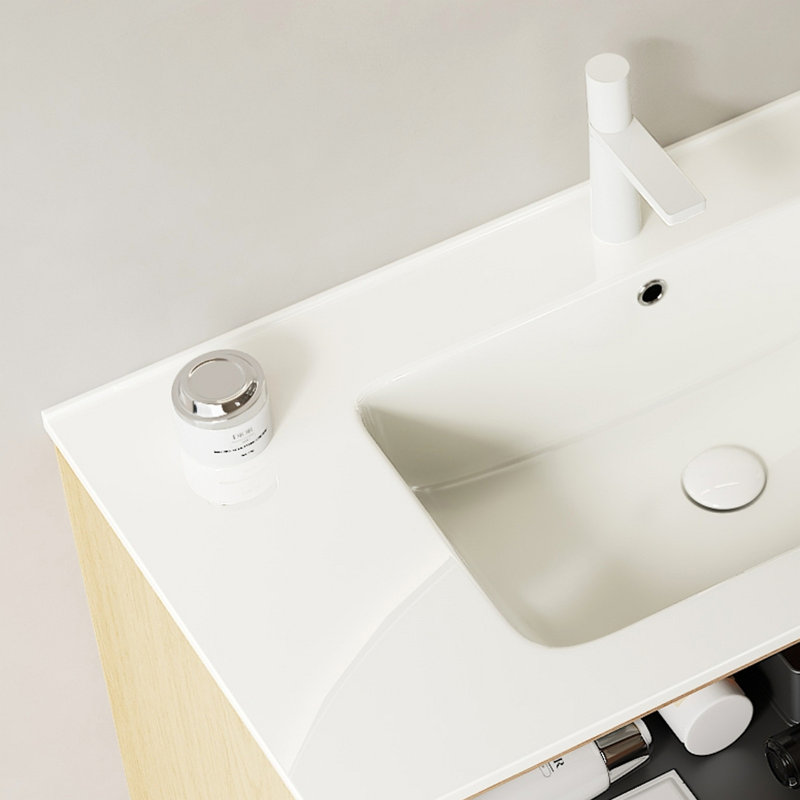 Lavabo de salle de bain 30 "sans armoire BRON, avec cuve en céramique blanche BRON (75B)