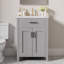 Meuble-lavabo gris 24 po avec lavabo en céramique, portes à fermeture en douceur et rangement compact-549919590