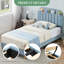 Lit simple en velours pour enfants avec tiroir, profil bas, lattes de bois, bleu-548360648-548360654