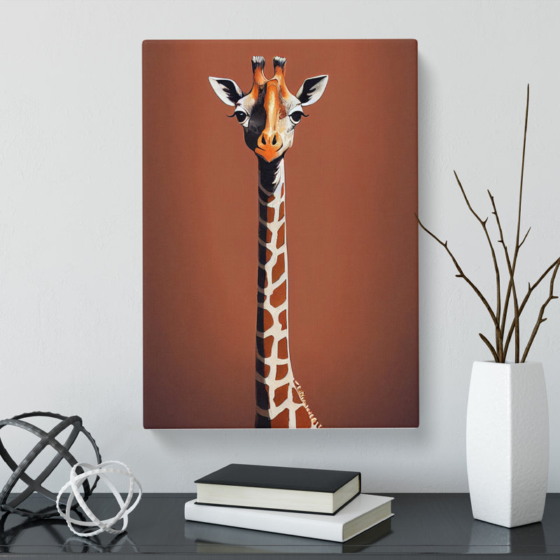 Tall Giraffe - Wrapped Canvas, 50cm H x 35cm W x 3cm D