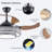 48" Modern Crystal LED Retractable Ceiling Fan with Light & Remote