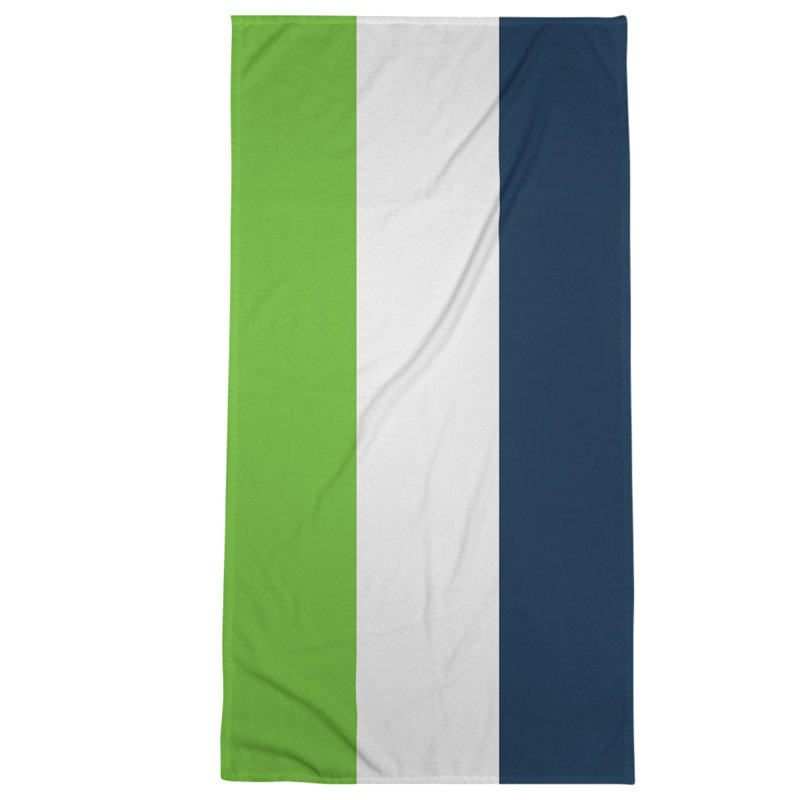 Bath Towel, Green/White/Madison Blue