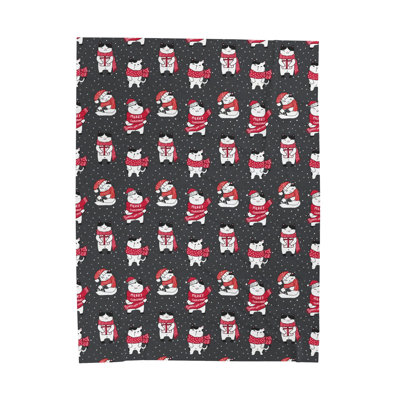 Velveteen Plush Blanket / Merry Catmas
