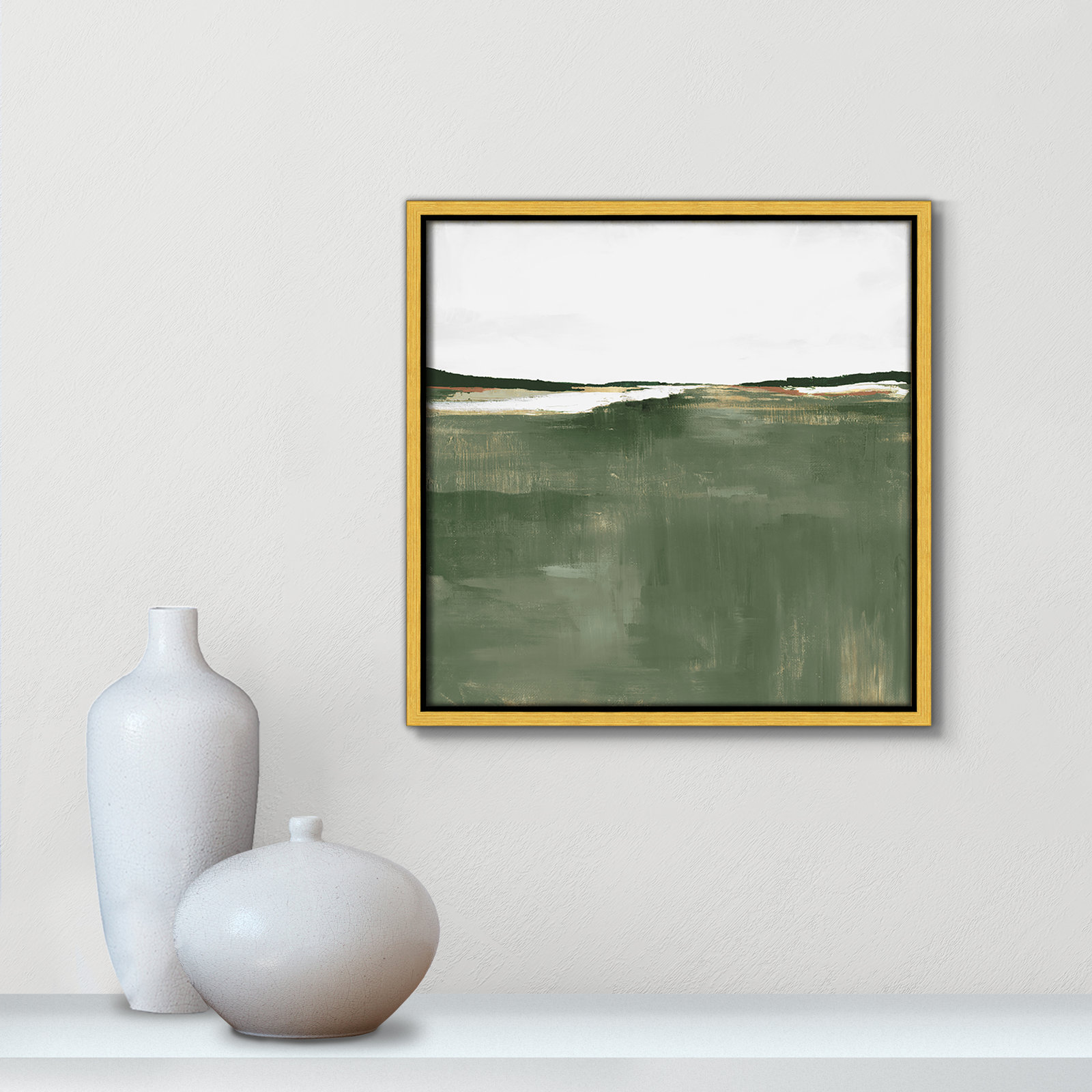 Dauntsey "Green Sea" Print by Isabelle Z, 13.5" H x 13.5" W, Gold