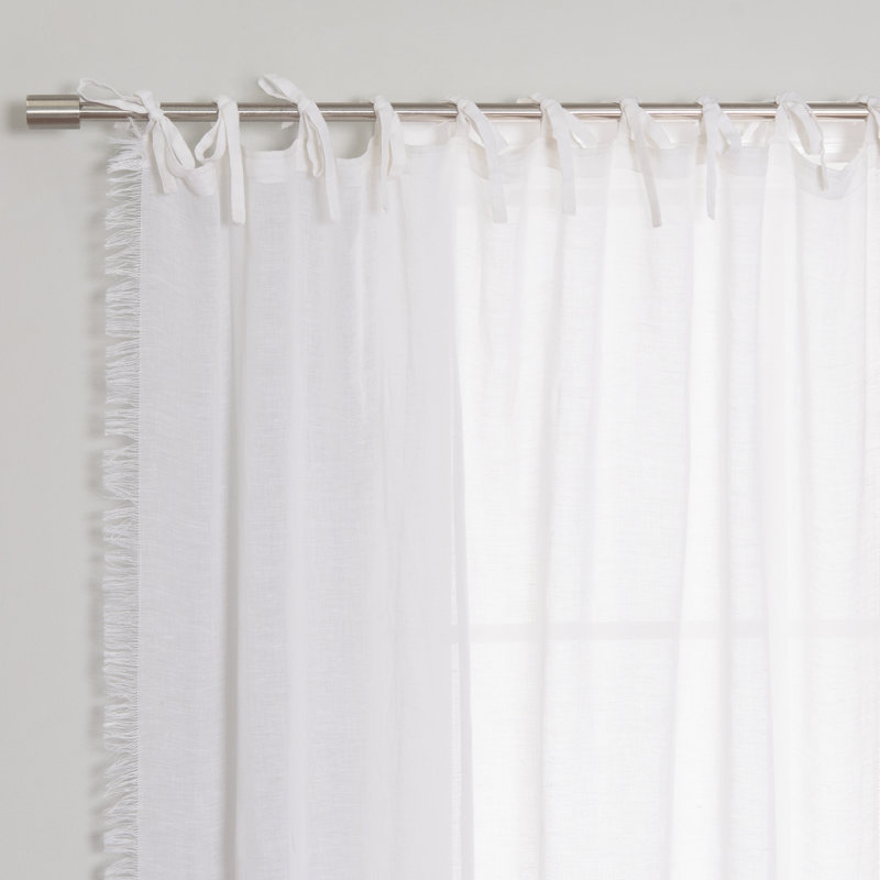 Natasha Sheer Curtain, White, 52" W x 96" L